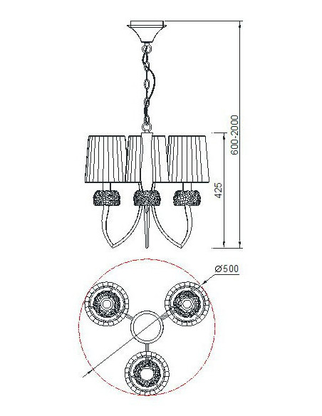 Lámpara de techo LOEWE Marrón para E14
