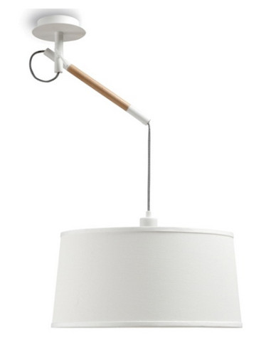 Lámpara de techo NORDICA Blanco y Madera para E27