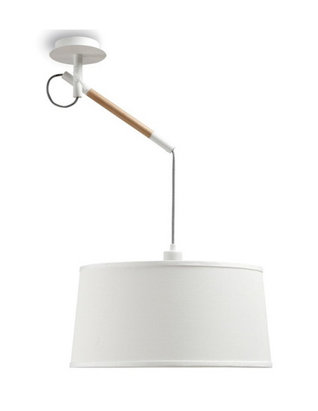Lámpara de techo NORDICA Blanco y Madera para E27