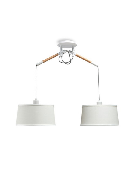 Lámpara de techo NORDICA Blanco y Madera para E27
