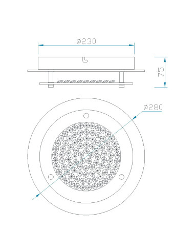 Plafón de techo CRYSTAL LED Cromo