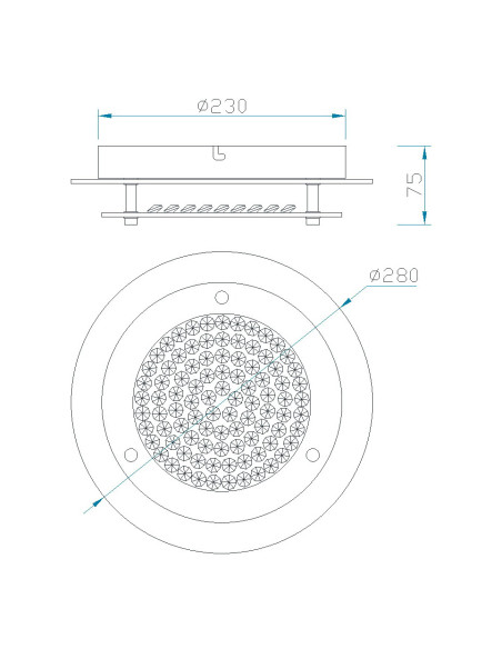 Plafón de techo CRYSTAL LED Cromo