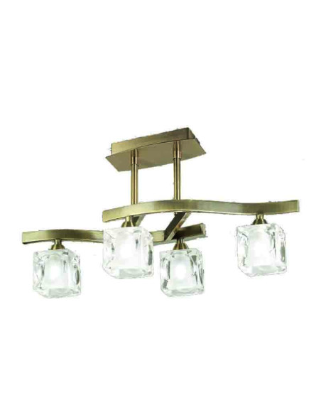 Plafón de techo CUADRAX Marrón para G9
