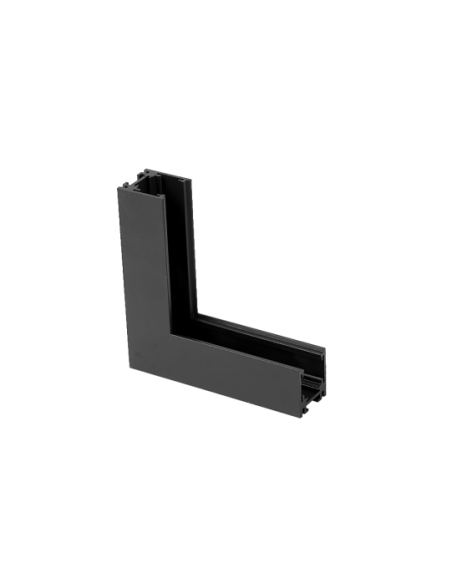 Conexión Superficie en L 90º para carril magnético MAGNETO Negro