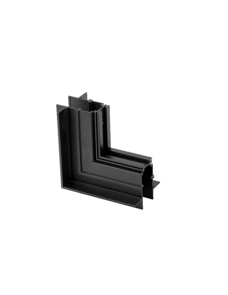 Conexión Empotrar en L 90º para carril magnético MAGNETO Negro