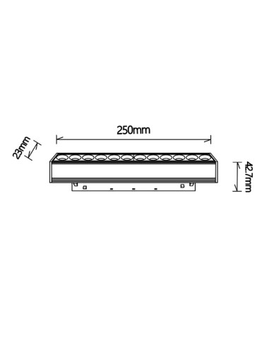 Foco para carril para carril magnético MAGNETO Negro