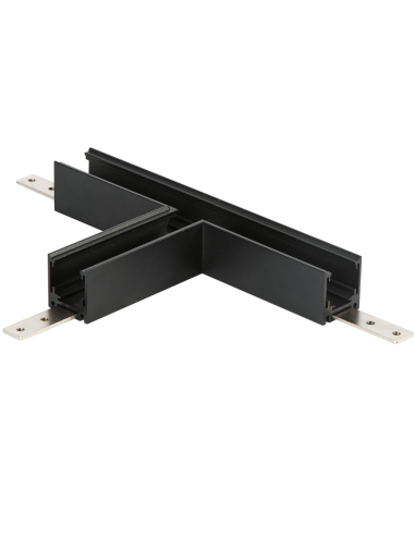 Conexión de Empotrar en T 90º para carril magnético MAGNETO Negro