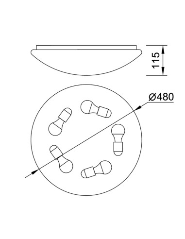 Plafón de techo ZERO E27 Blanco para E27