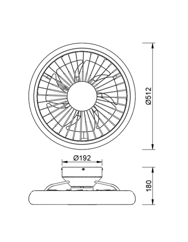 Ventilador de Techo TURBO Blanco