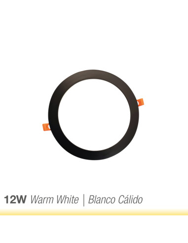 Panel LED empotrable redondo blanco de 17cm, 12W 900lm Frío.