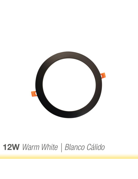 Panel LED empotrable redondo blanco de 17cm, 12W 900lm Frío.