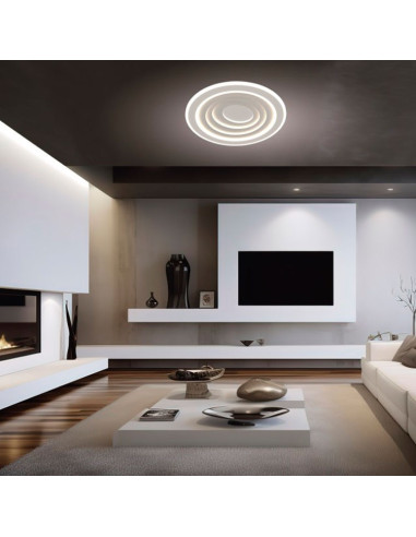 Plafón 123W LED CCT con mando metacrilato blanco Castedu