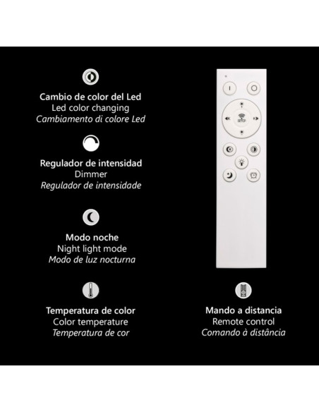 Plafón 123W LED CCT con mando metacrilato blanco Castedu