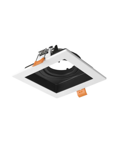 Spot Móvil Blanco Metálico 10x10cm Corte 9x9cm para Bombilla GU10