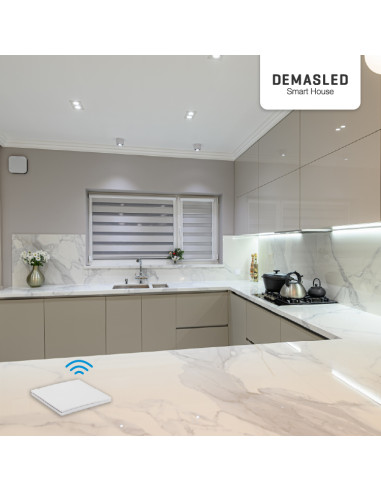 Tecla inalámbrica RF, 1 Efecto Smart House, Blanco