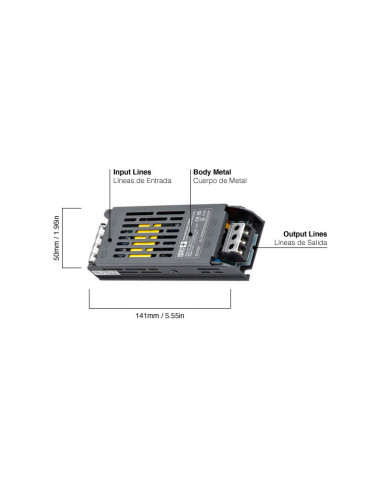 Fuente de Alimentación Switching Pequeña 24V 108W 4,5A  Interior