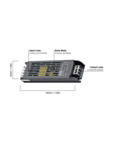 Fuente de Alimentación Switching 24V 204W 8,5A Interior