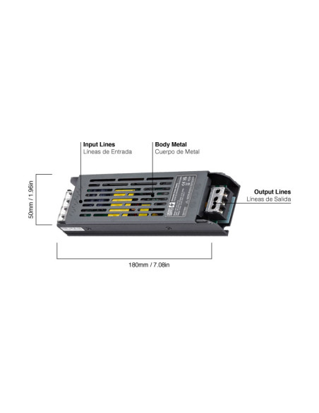 Fuente de Alimentación Switching 24V 204W 8,5A Interior