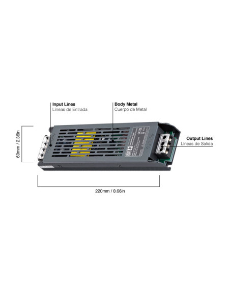 Fuente de Alimentación Switching Metálica 24V 400W 16,5A Interior