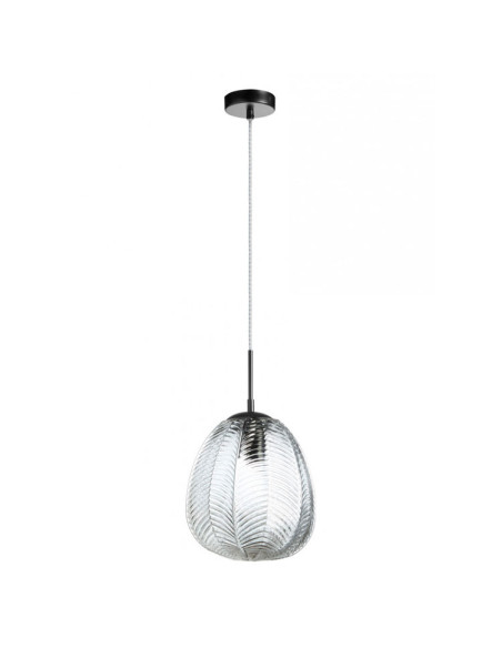 Colgante Menta cristal transparente y negro 26cm para 1 E27 (no incluida)