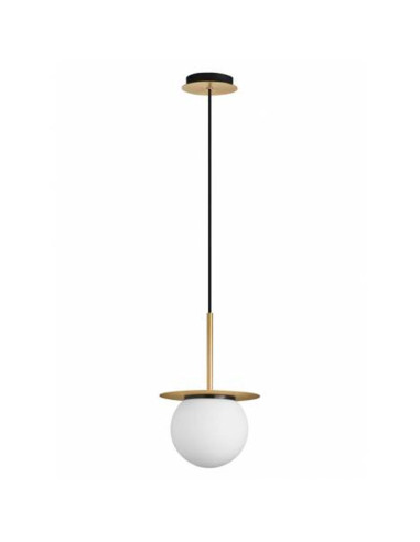 Colgante Floc cristal opal y latón 22cm para 1 E27 (no incluida)