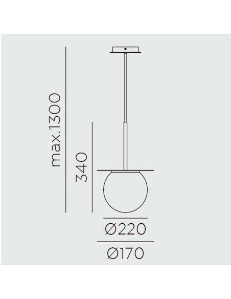 Colgante Floc cristal opal y latón 22cm para 1 E27 (no incluida)