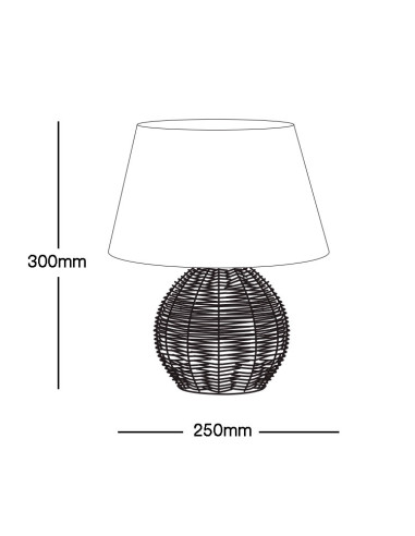 Lámpara de mesa Nairobi Natural para 1 E27 (no incluida)