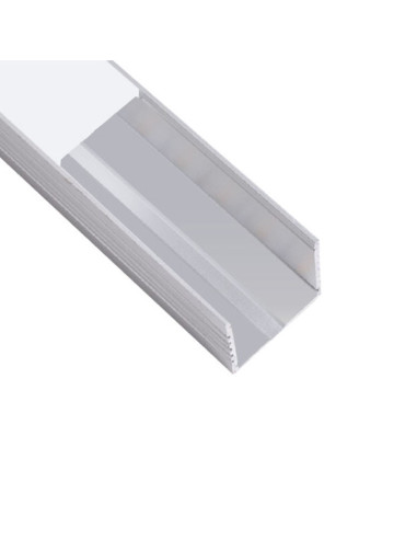 Perfil de Aluminio Double 35x35mm Anodizado, Cover Opal Blanco x2m