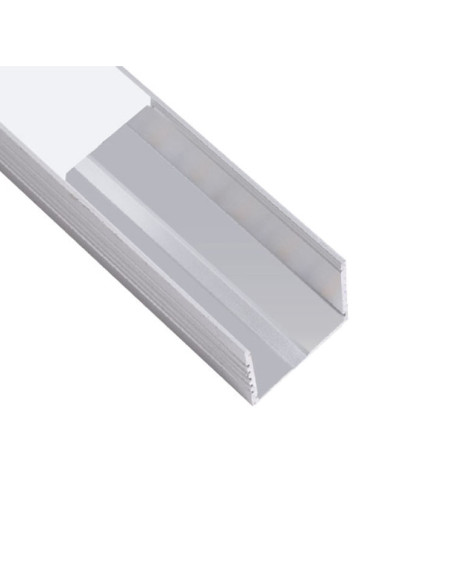 Perfil de Aluminio Double 35x35mm Anodizado, Cover Opal Blanco x2m