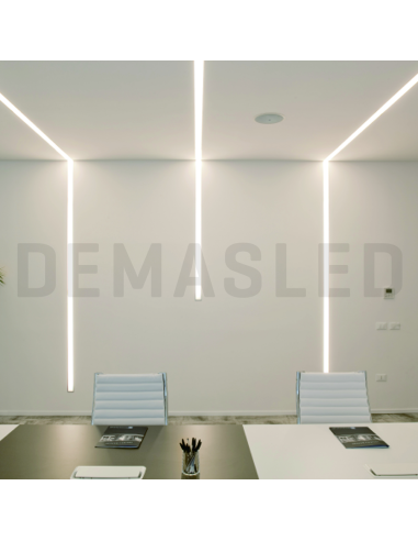 Perfil de Aluminio Double 35x35mm Anodizado, Cover Opal Blanco x2m