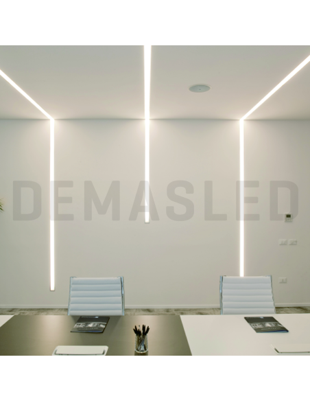 Perfil de Aluminio Double 35x35mm Anodizado, Cover Opal Blanco x2m