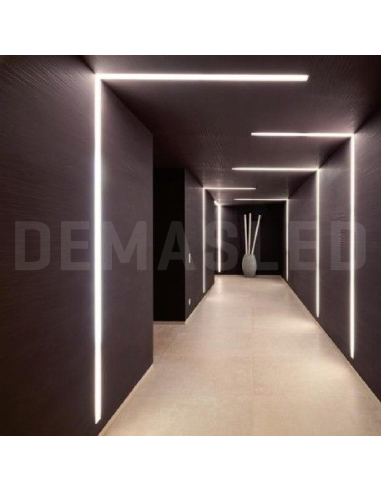 Perfil de Aluminio Double 35x35mm Anodizado, Cover Opal Blanco x2m