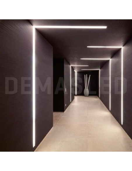 Perfil de Aluminio Double 35x35mm Anodizado, Cover Opal Blanco x2m