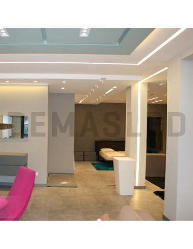 Perfil de Aluminio Double 35x35mm Anodizado, Cover Opal Blanco x2m