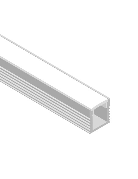 Perfil de Aluminio Mini Linear 7,8x9mm Anodizado, Cover Opal Blanco x 2m