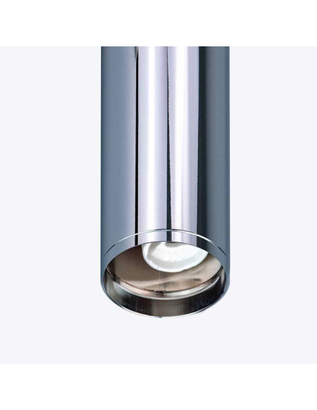 Colgante Cilindro cromado para bombilla GU10 (no incluida)