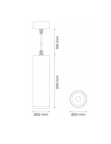 Colgante Cilindro cromado para bombilla GU10 (no incluida)