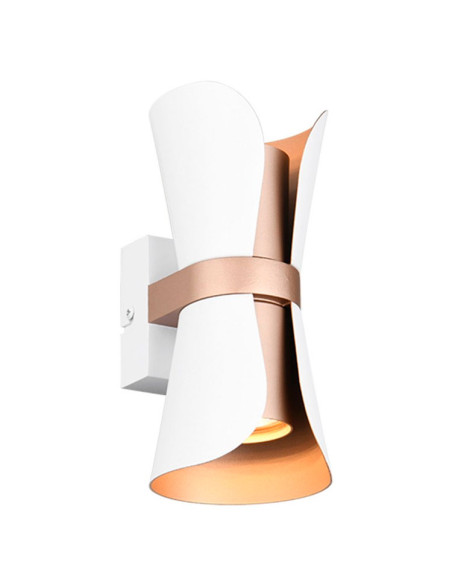 Aplique decorativo en metal blanco y oro mate COAT para 2 GU10 (no incluidas)