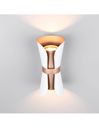 Aplique decorativo en metal blanco y oro mate COAT para 2 GU10 (no incluidas)