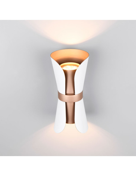 Aplique decorativo en metal blanco y oro mate COAT para 2 GU10 (no incluidas)