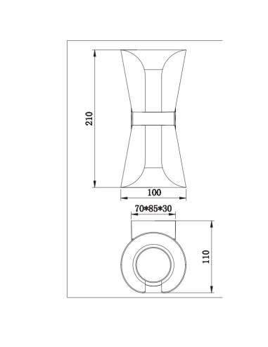 Aplique decorativo en metal blanco y oro mate COAT para 2 GU10 (no incluidas)