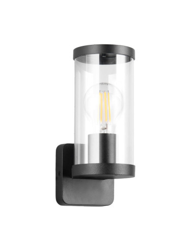 Aplique BONITO 1xE27 Aluminio fundido negro IP44 Sin bombilla