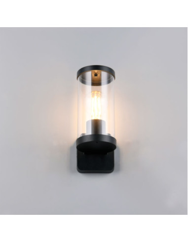 Aplique BONITO 1xE27 Aluminio fundido negro IP44 Sin bombilla