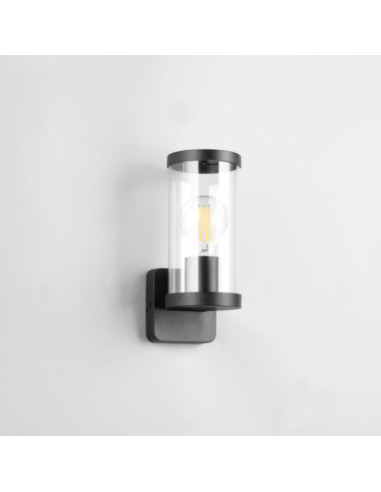 Aplique BONITO 1xE27 Aluminio fundido negro IP44 Sin bombilla