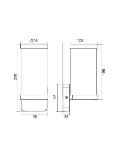 Aplique BONITO 1xE27 Aluminio fundido negro IP44 Sin bombilla