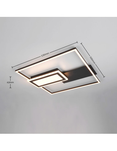 Plafón Spi negro 22W 3000K