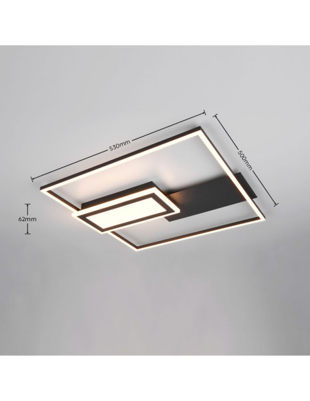 Plafón Spi negro 22W 3000K