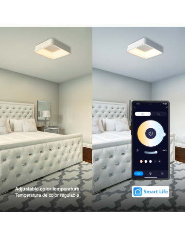 Panel LED Smart Cuadrado Blanco 50x50x9cm 48W 210mA CCT, de Aplicar