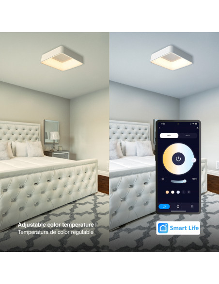 Panel LED Smart Cuadrado Blanco 50x50x9cm 48W 210mA CCT, de Aplicar