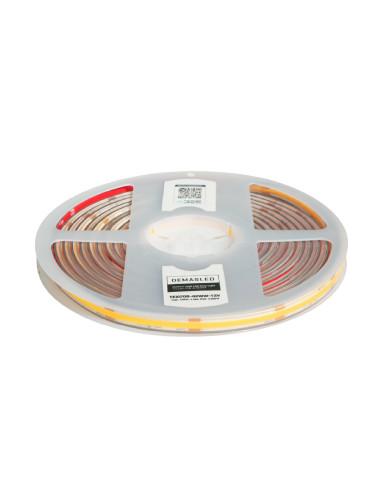 Tira LED COB 12V 11W/m 1012lm/m 480 LEDs/m 8mm IP68, 5m